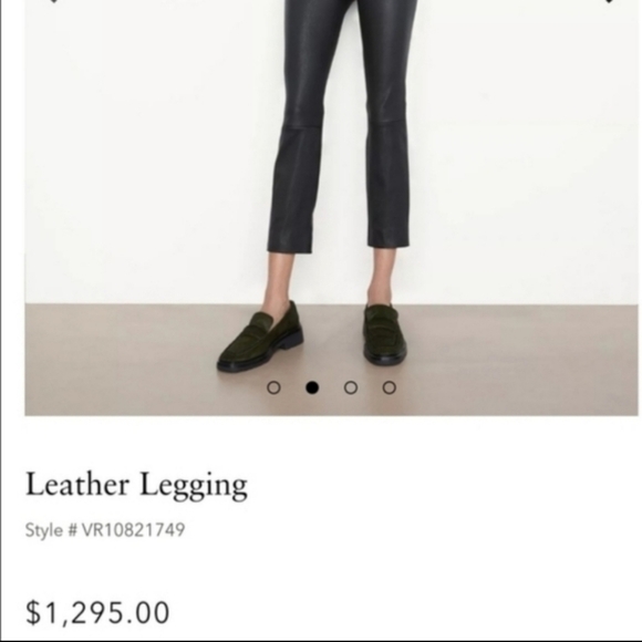 ❤️ VINCE LAMBS LEATHER PULL ON SLIM ANKLE PANTS / LEGGINGS, MEDIUM - Picture 2 of 13